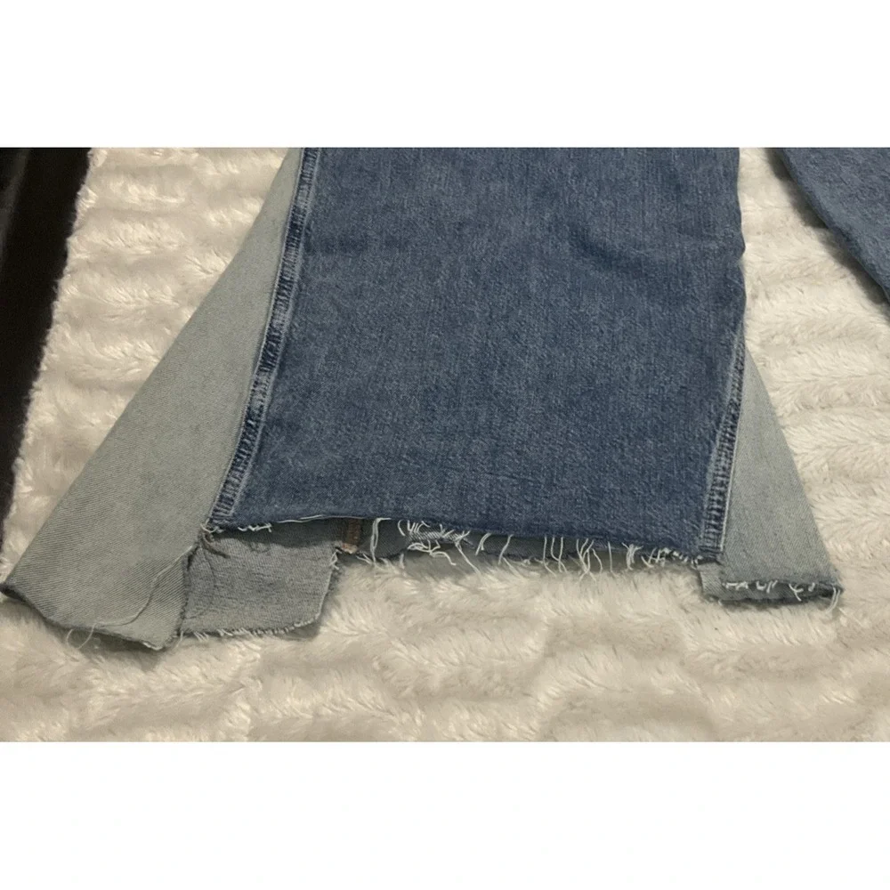 Free People We The Free Women's Size 28 Ripple Wide-Leg Pieced Cropped Jeans - Picture 12 of 16